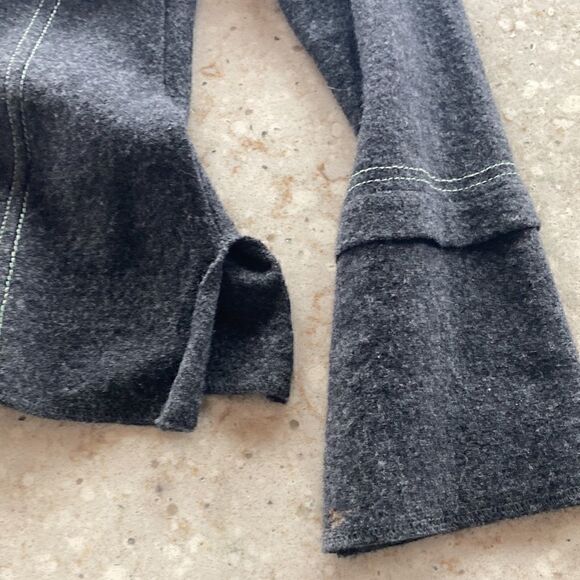 Little Journeys Chicago merino wool longsleeve snap button jacket gray Medium - Picture 7 of 11